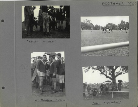 Four images of International House residents playing Australian Rules Football.