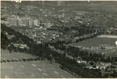 Distant aerial view of Parkville