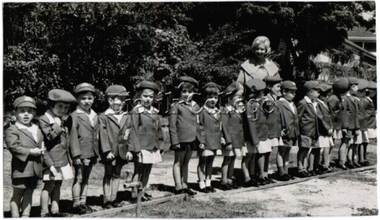 Photograph (item) - Students at Shakespeare Grove opening ceremony, 1962, 1962