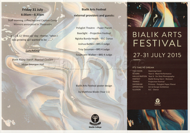 Flyer (item) - Bialik Arts Festival, 2015, 2015