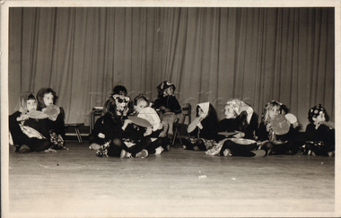 Photograph - Students performing in head scarves, c. 1960s, 1960s