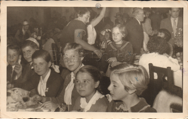 Photograph, Students at table, 1953
