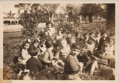 Photograph (item) - Kindergarten students outside, Carlton, 1946, 1946