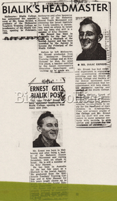 Newspaper (item) - 'Bialik's Headmaster', 1962