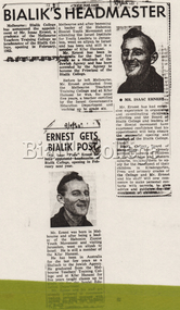 Newspaper (item) - 'Bialik's Headmaster', 1962, 1962