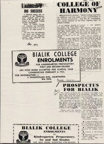 Newspaper (item) - Newspaper articles about Bialik, The Herald, 1963