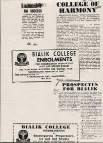 Newspaper (item) - Newspaper articles about Bialik, The Herald, 1963, 1963