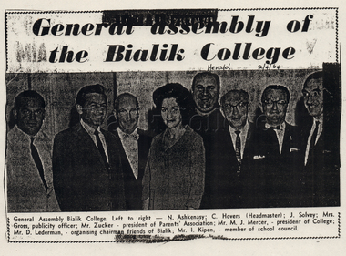 Article (item) - 'General Assembly of the Bialik College', The Herald, 2 April 1964, 1964