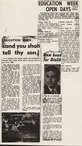 Newspaper article, 'Education Week', The Herald, 1966