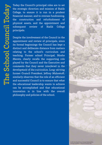 Exhibition Panel, 70th Anniversary: School Council Today, 2012