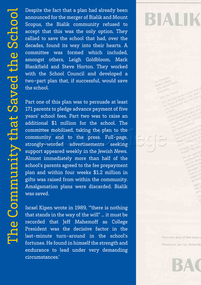 Exhibition Panel, 70th Anniversary: The Community That Saved The School, 2012