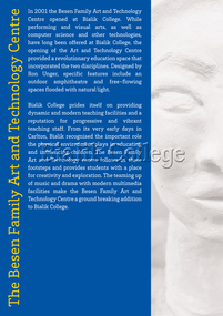 Exhibition Panel, 70th Anniversary: The Besen Family Art and Technology Centre, 2012