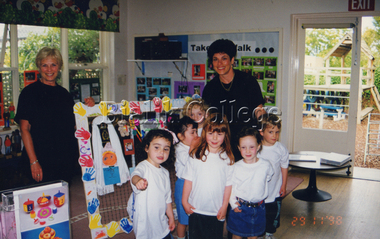 Photograph, Teachers and students in a classroom at Shakespeare Grove, 1998