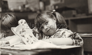 Photograph (Item) - Student with artwork, c. 1980s, c. 1980s