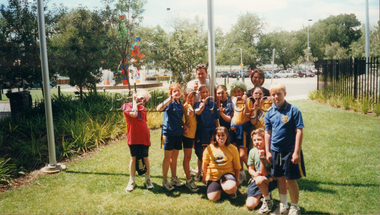 Photograph, Students and teachers at an interschool swimming event, 1999, 1999
