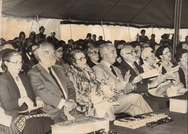 Photograph (item) - Dignitaries at the official opening of the Smorgon Family House building, 16 August 1981, 1981