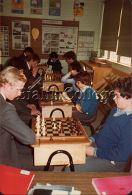 Photograph (item) - Students playing chess, c. 1980-1982, c. 1980s
