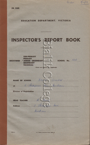 Booklet (item) - Inspector's Report Book, 1967-1970, 1967-1970