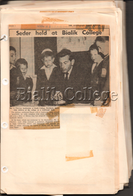 Newspaper article, 'Seder held at Bialik College', 1964, 24 April 1964