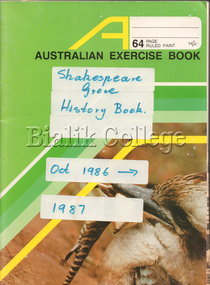 Booklet (item) - Shakespeare Grove History Book 1986-1987, 1986-1987
