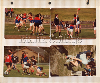 Photorgraphs, Students playing football, c. 1980-1982, c. 1980-1982