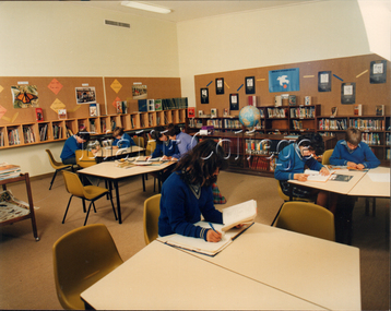 Photograph (item) - Students studying in the library, c. 1980s, c. 1980s