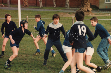 Photograph (item) - Students playing football, 1986