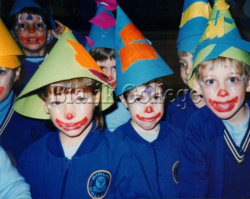 Photograph (item) - Students dressed as clowns during Purim, 1995