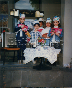 Photograph (item) - Students at a shabbat table, 1998