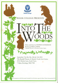 Programme (Item) - 'Into the Woods' program, 2003