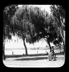 Glass Slide, A lady at Lake Wendouree