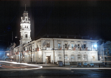 35mm Slide, Olympic Games Decorations, Post Office Building, Ballarat 1956
