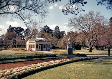 35 mm Slide, Wallace Statue and Statuary Pavilion, Ballarat Botanical Gardens, circa late 1950s