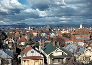 Slide, View east over houses from Ballarat Hospital circa late 1950s
