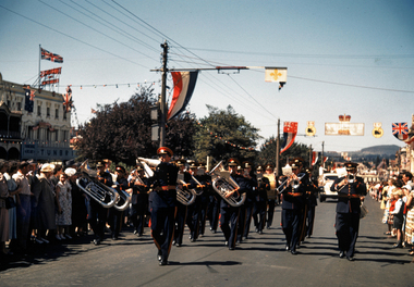 Slide, Brass Band Parade Sturt Street Ballarat circa late 1950s