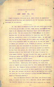 Australian Historical Record Society papers, Reminiscences of James Oddie Esq