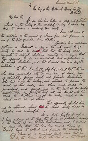 Australian Historical Record Society papers, John Gavan Reilly, Letter to AHRS, 13th March 1896