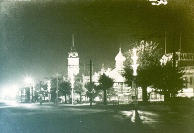 Photograph, Sturt Steet at night during Centenary Celebrations 1938
