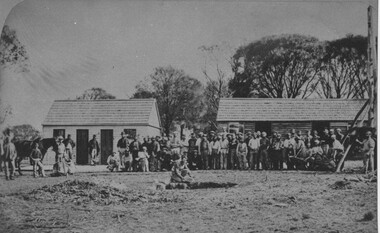 Photograph, Break O' Day Mine and Miners circa 1867