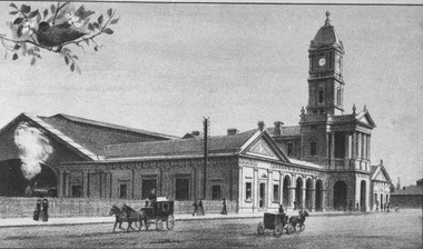 Photograph, Ballarat Railway Station, from the Excelsior Album of Ballarat Views