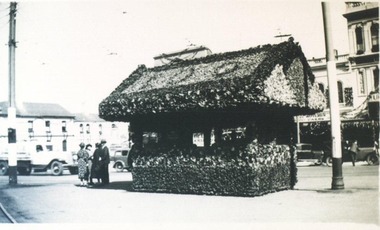 Photograph, Tram Shelter during Ballarat Centenary Celebrations 1938