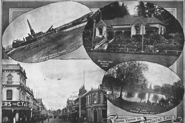 Postcard, Postcard with Ballarat East scenes circa 1917