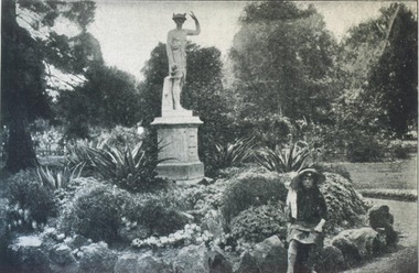 Photograph, Mercury statue, Botanical Gardens, Ballarat circa 1915