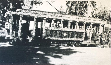 Photograph, Tram decorated for Ballarat Centenary 1938