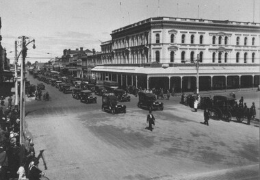 Card Box Photographs, Funeral Procession along Armstrong Street North, Ballarat circa 1920s
