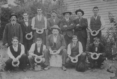 Card Box Photographs, Ballarat Trades Hall Iron Quoits Team circa 1910s