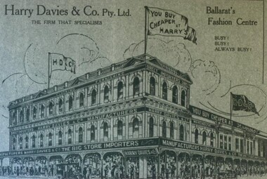 Photograph - Card Box Photographs, Harry Davies & Co store advertisement, 1915