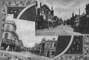 Photograph - Card Box Photographs, Views looking east and west along Bridge Street, Ballarat c1915