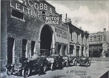 Photograph - Card Box Photographs, J. McDonald Motor Garage, Ballarat c1915