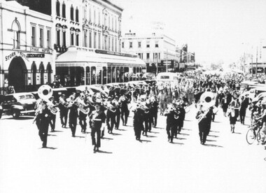 Photograph - Card Box Photographs, Marching Band, Ballarat c1940